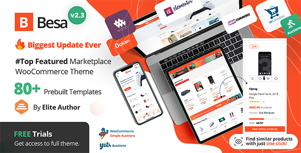 Besa - Elementor Marketplace WooCommerce Theme