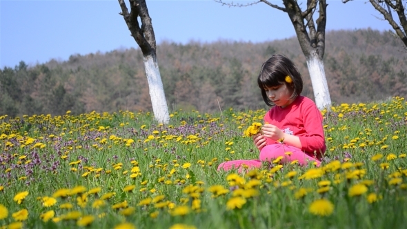 Girl Picking Flowers 4