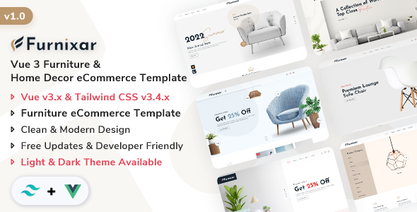 Furnixar - Vue 3 Furniture & Home Decor eCommerce Template