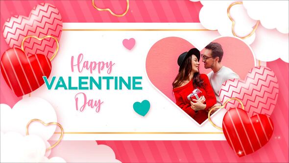 Valentine Day Slideshow Video Displays template preview