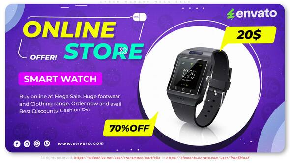 Cyber Monday - Mega Sale Product Promo template preview