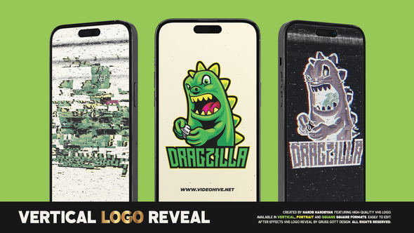 Vertical VHS Logo Reveal Logo Stings template preview