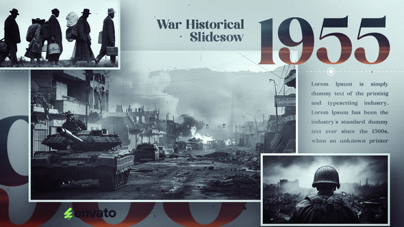War Historical Slideshow Video Displays template preview