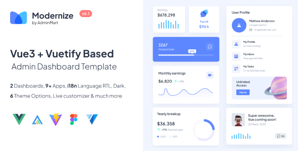 Modernize VueJs Admin Dashboard