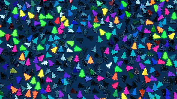 Christmas Card with Garland Light Bulbs in Form of Christmas Tree on Plane alt