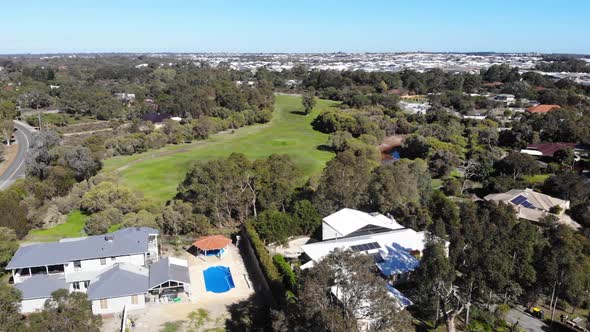 Aerial View of Houses near Golf Course in Australia