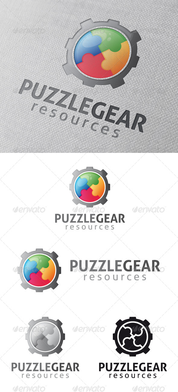 Puzzle Gear Logo Template - Objects Logo Templates