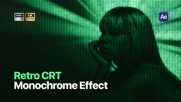 Monochrome Monitor CRT Effect Elements template preview