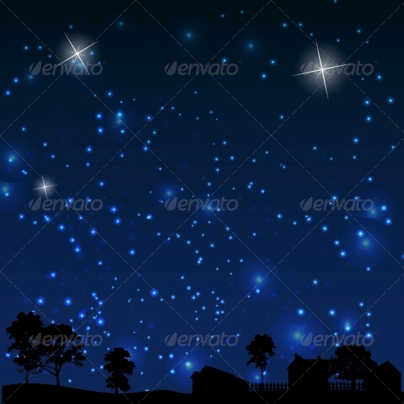 Vector illustration of Night - Backgrounds Decorative