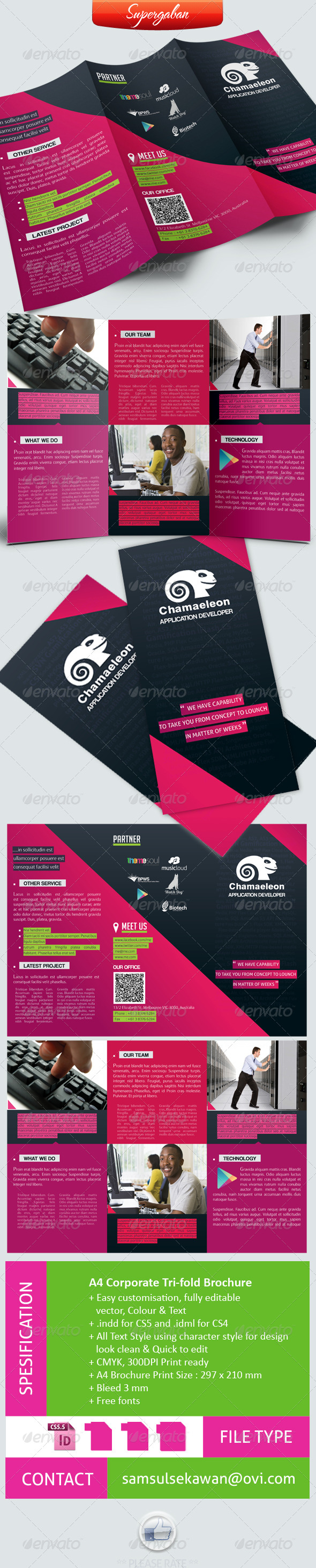 A4 Trifold Corporate Brochure - Brochures Print Templates