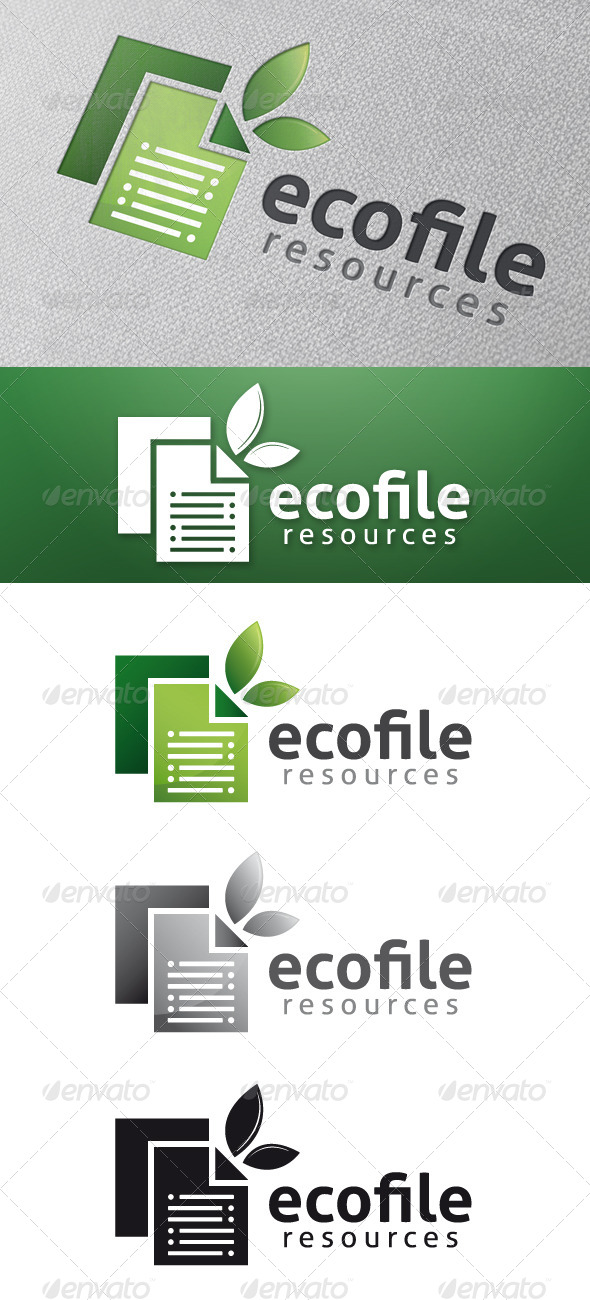 Eco File Logo Template - Nature Logo Templates