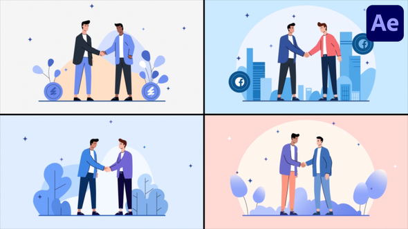 Hand Shake Explainer for After Effects Elements template preview