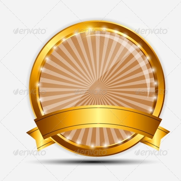 Vector Gold Sign Label Template - Concepts Business