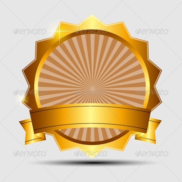 Vector Gold Sign Label Template - Concepts Business