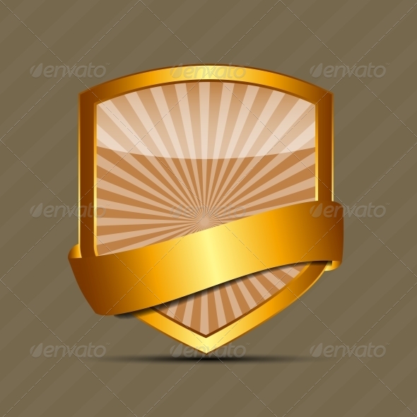 Vector Gold Sign Label Template - Concepts Business