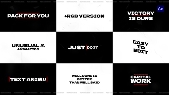 Texture Text Animation - AE Titles template preview