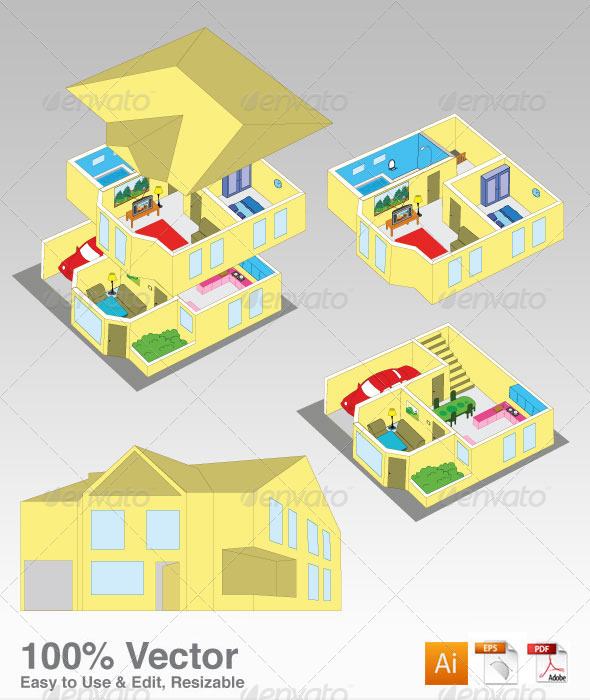House Illustration - Buildings Objects