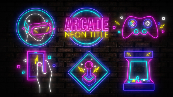 Neon Arcade Titles Titles template preview