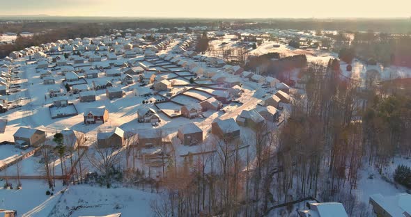 Overlooking View of Winter Suny Day a Small Town a Boiling Springs in the South Carolina USA alt