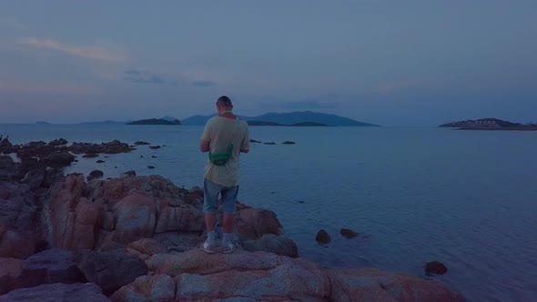 Man Meditates on the Sea