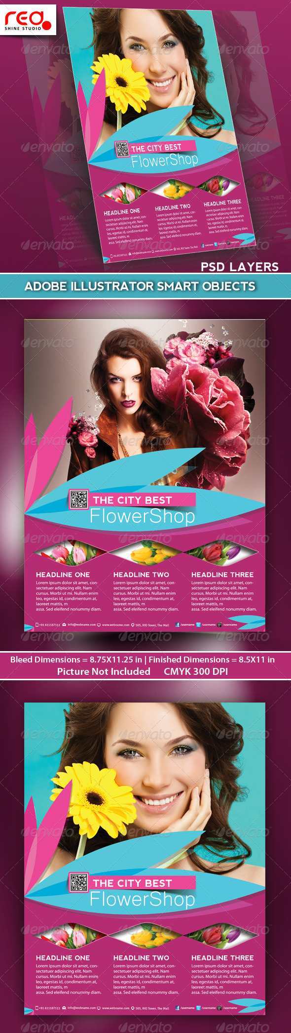 Flower Shop Flyer, Poster & Magazine Template - Commerce Flyers
