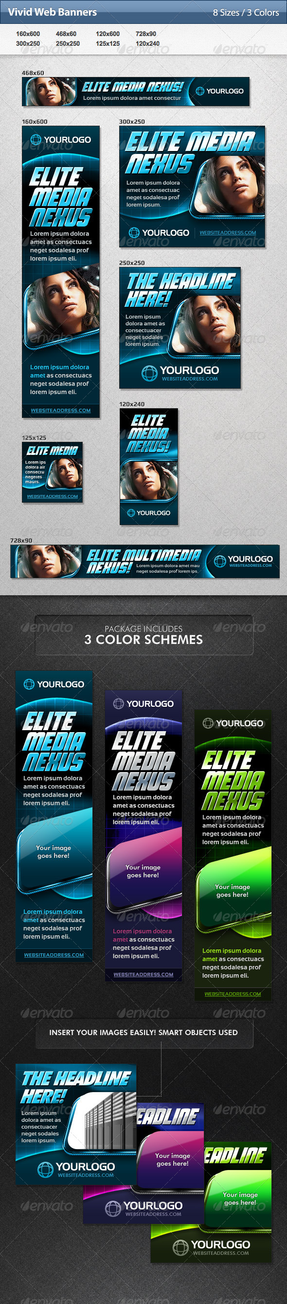 Vivid Web Banners - Banners & Ads Web Elements