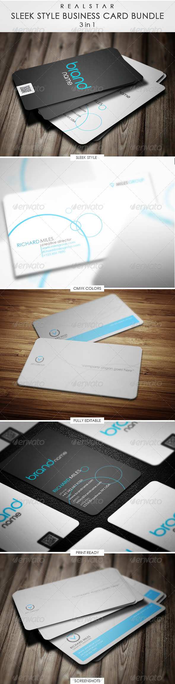 Sleek Business Card Bundle - Corporate Business Cards
