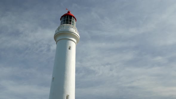 Historical Australian lighthouse. FAST MOTION. alt
