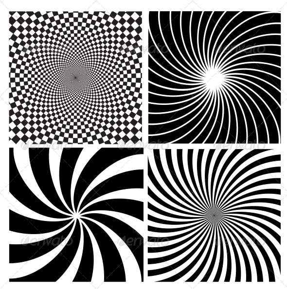 Black and White Hypnotic Background. - Backgrounds Decorative
