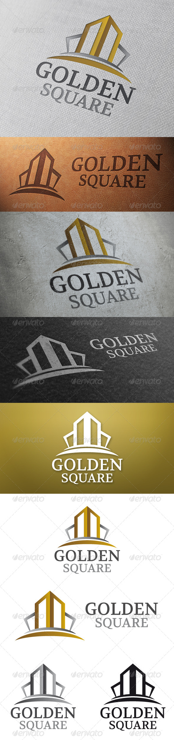 Golden Square Logo Template - Buildings Logo Templates