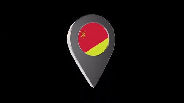 3d Animation Map Navigation Pointer With Flag Of Zamosc (Poland) With Alpha Channel - 2K alt