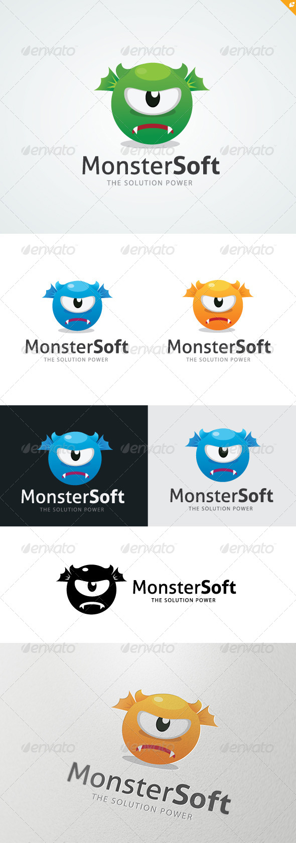 Monster Soft Logo - Vector Abstract