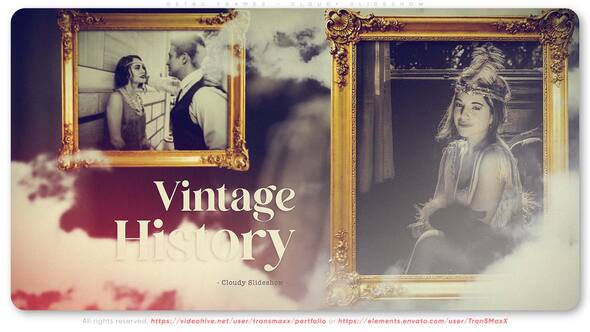 Retro Frames - Cloudy Slideshow Openers template preview