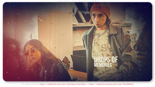 Drops of Memories Video Displays template preview