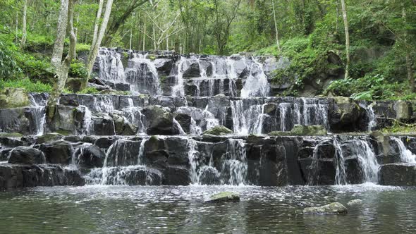 Beautiful waterfall in tropical forest at Namtok Samlan National Park