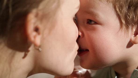 Mom And Her Son Kissing , Stock Footage | VideoHive 