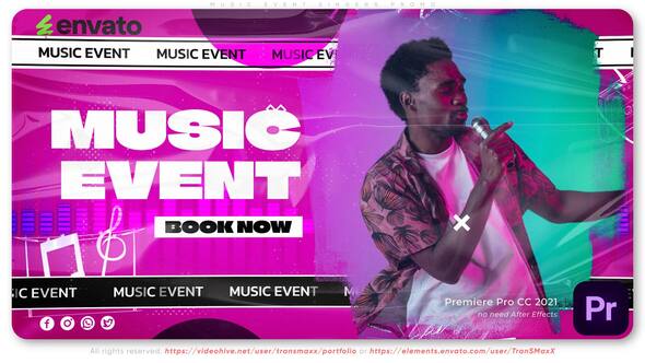 Music Event Singers Promo Premiere Pro template preview