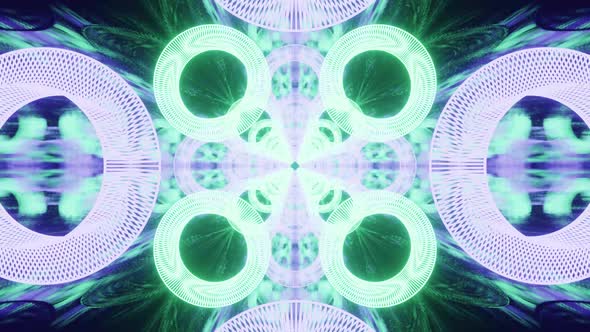 Space Sci-Fi Tunnel With Multicolored Rings Background Vj Loop 4K alt