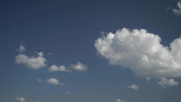 8K Partly Cumulus Cloudy Sky In Sunny Day