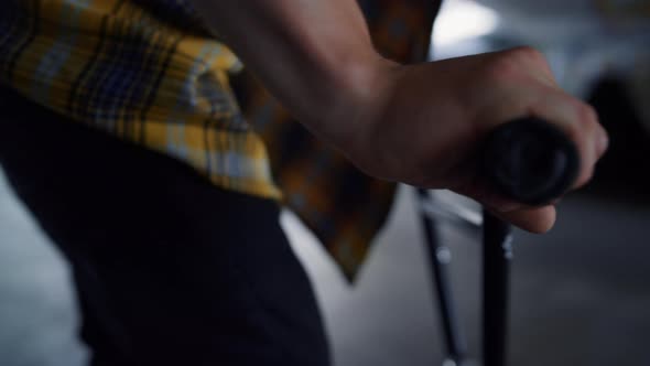 Active Bmx Biker Racing on Bicycle Outdoors alt