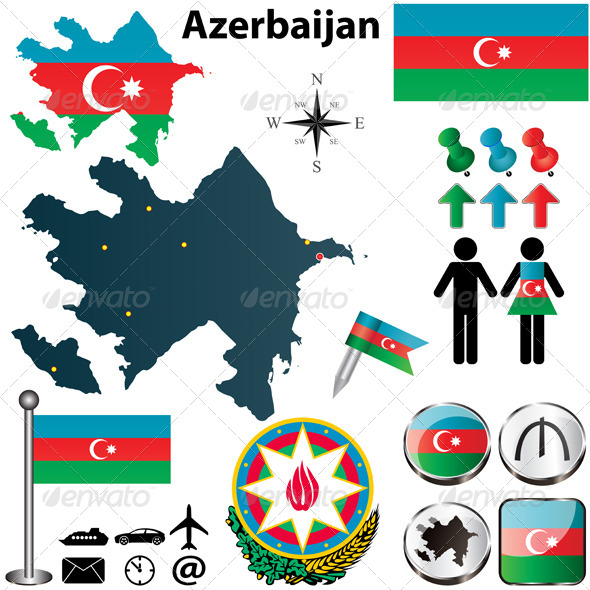 Map of Azerbaijan - Travel Conceptual