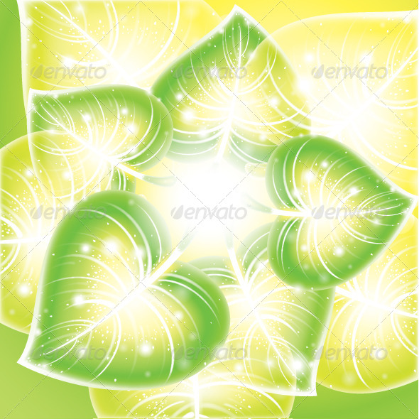 Floral Background with Leafs - Backgrounds Decorative