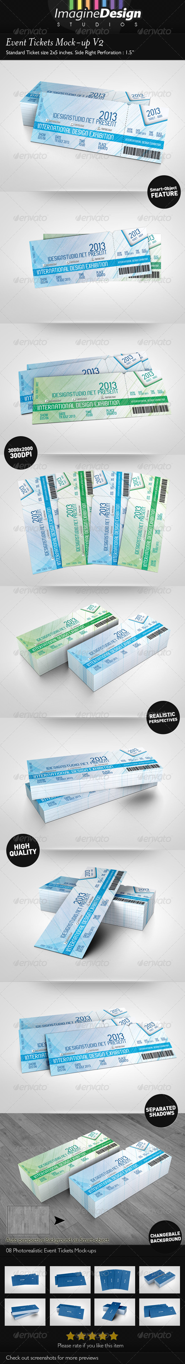 Event Tickets Mock-up V2 - Miscellaneous Print