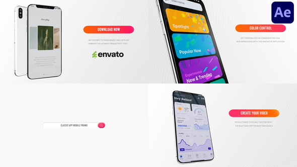 Classic App Mobile Promo for After Effects Product Promo template preview