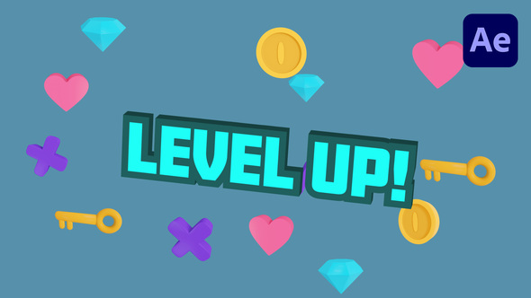 Level Up Fun Gaming Title Titles template preview