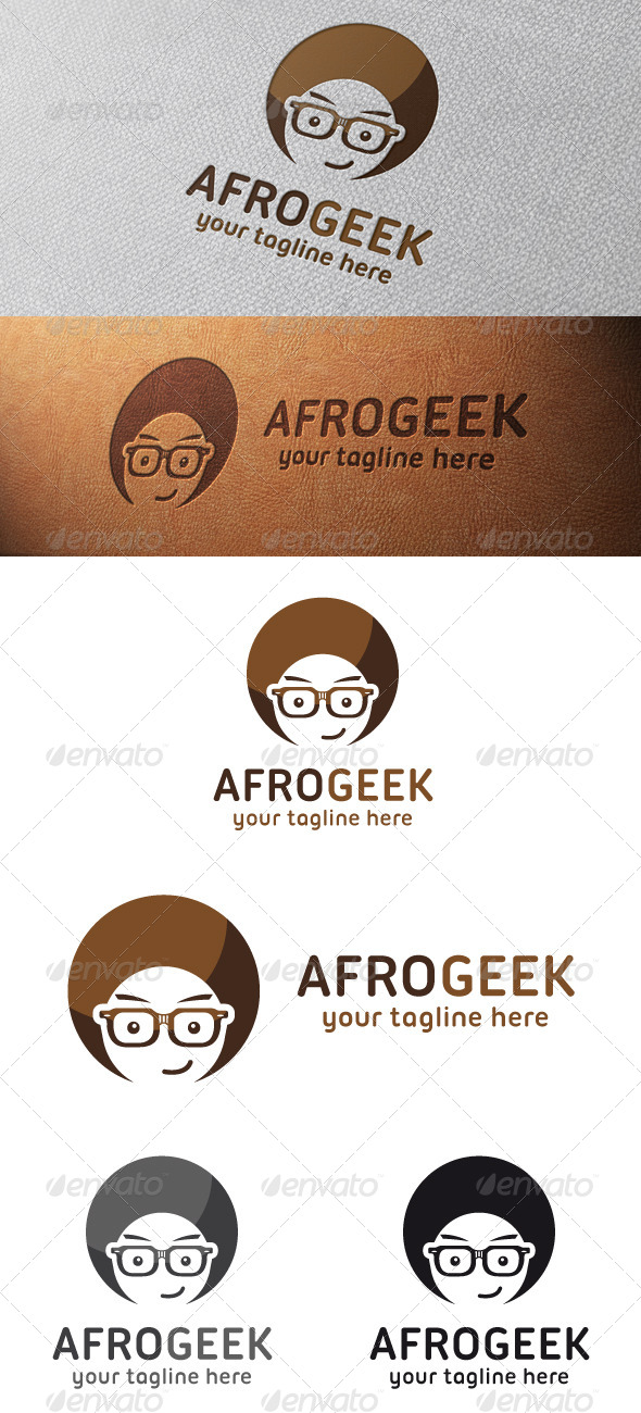 Afro Geek Logo Template - Humans Logo Templates