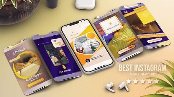 E-Learning Instagram Posts Vertical Stories Promo Reels Yellow Product Promo template preview