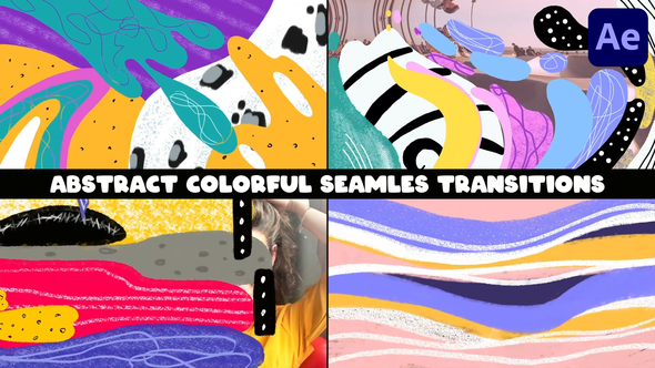 Abstract Colorful Seamles Transitions for After Effects Elements template preview