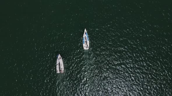 Regatta or sailing race at mediterranean sea.