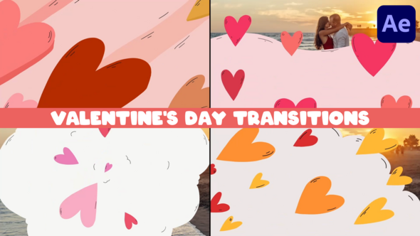 Valentine's Day Transitions | After Effects Elements template preview